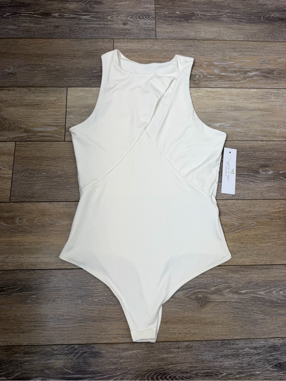 Live in the Moment Sleeveless Cream Bodysuit with High Neck